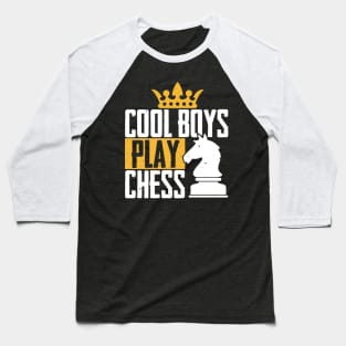 Funny Chess Gift, Cool Boys Play Chess Baseball T-Shirt